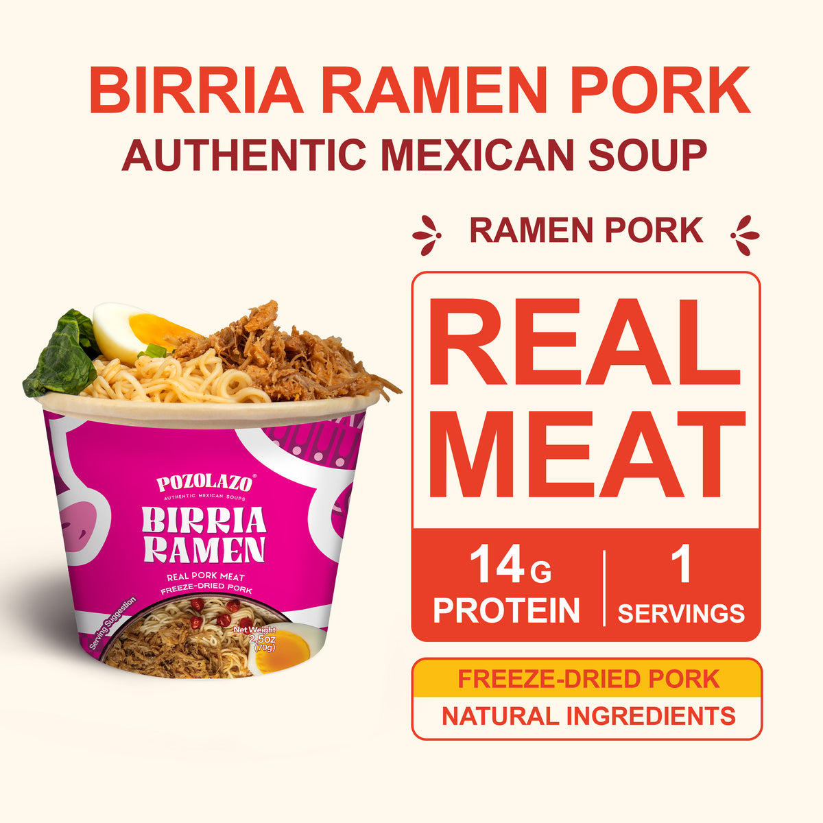 Birria Ramen PORK On-The-Go Bowl